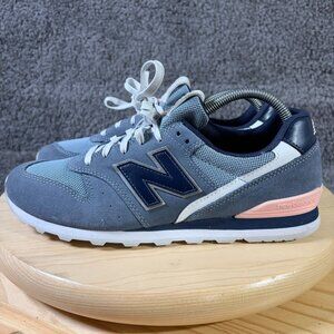 New Balance 996 Running Shoe Womens Blue Coral Suede Mesh Low Top Sneakers